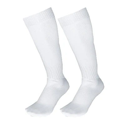 Image of BRAND KRUZE Plain FOOTBALL SOCKS Kids Boys Mens Activewear Hockey Rugby School Sports PE UK WHT 3 6