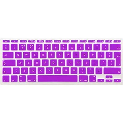Image of FINDING CASE EU/UK Keyboard Cover Compatible Older Apple Macbook Air 11 inch A1370/A 1465(2015/2014/2013/2012/2011/2010release) Waterproof Adhesive Protective Silicone Skin Purple