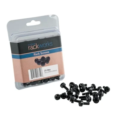 Image of Gator Rackworks Standard Size Rack Screws; 25 Pack (GRW SCRW025), Black