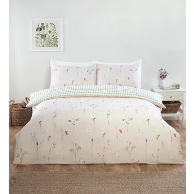 Image of Rapport home Niamh Microfibre Full Bedding Set Single Multi Reversible Duvet Cover, Fitted Sheet with matching Pillowcases