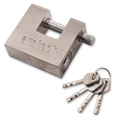 Image of Large Heavy Duty Shutter Padlock 50mm Armoured Shackle Lock