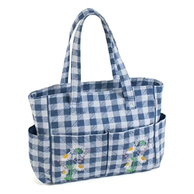 Image of Hobby Gift Craft Bag, Embroidered, Wild Floral Plaid