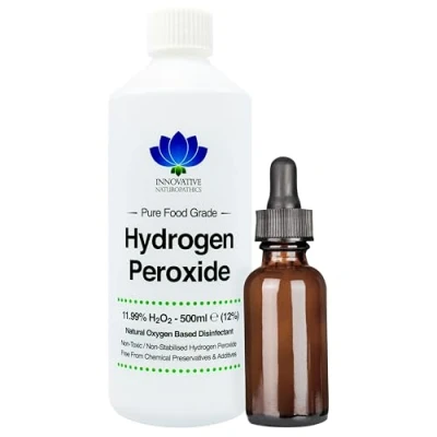 Image of Food Grade Hydrogen Peroxide 11.99% 500ml with Free 50ml Amber Glass Dropper