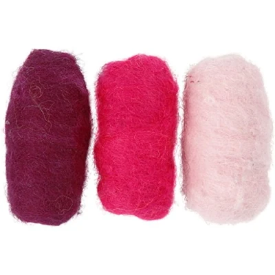 Image of Creativ 45334 Company 10 Piece Carded Wool, Purple/Pink Harmony
