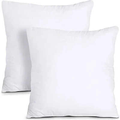 Image of Xania Bedding Cushion Inner Pads (Pack of 2), 45 x cm (18&quot; 18&quot;) Stuffer Inserts, Hollowfibre Pillows (White)