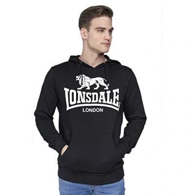Image of Lonsdale London Men&#039;s Gosport 2 hoodie, mens, Hooded Sweatshirt, 113027, black, XXX Large