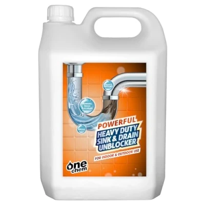 Image of One Chem Heavy Duty Sink and Drain Unblocker Gel 5L Powerful Formula Opener Pipe Cleaner