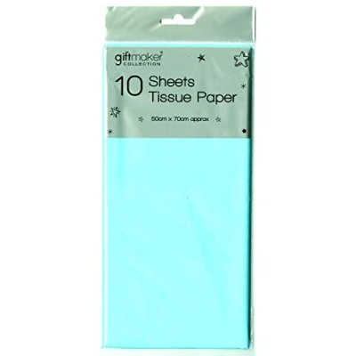 Image of 10x Coloured Tissue Paper Sheets Gift Present Hamper Wrapping Acid Free 50x70cm Light Blue