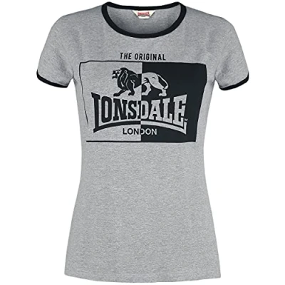 Image of Lonsdale UPLYME Women&#039;s T Shirt Marl Grey