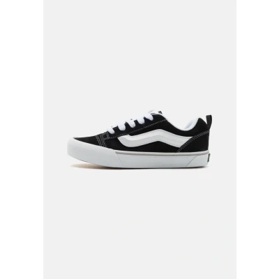 Image of Vans KNU Skool Exclusive Unisex Skate shoes for kids, Size: 4.5, Black/white Suede