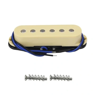 Image of FLEOR Alnico 5 ST Pickup Single Coil Guitar Middle Flat Pole for SQ Electric Guitar, Cream