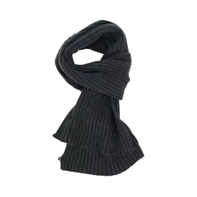Image of Ted Baker London Mens Womens Unisex Kauff Cardigan Stitch Scarf Wool and Cashmere Blend in Dark Grey