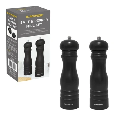Image of Blackmoor Manual Salt and Pepper Mill Set Black