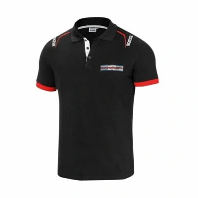 Image of Sparco Martini Racing Polo, Black, Standard Unisex Adult