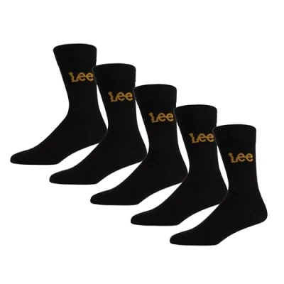 Image of Lee Men&#039;s Unisex Smart Black Womens Low Calf Designer Dress Sock Casual Wear Crew, 40_42