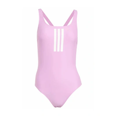 Image of adidas Performance 3STRIPES Swimsuit, Women&#039;s, Size: 8, Preloved purple white