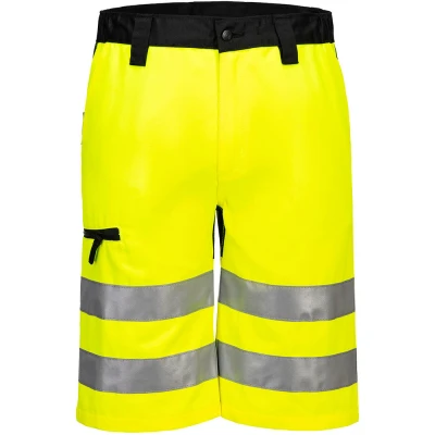 Image of Portwest WX2 Eco Hi Vis Shorts Yellow/Black 28