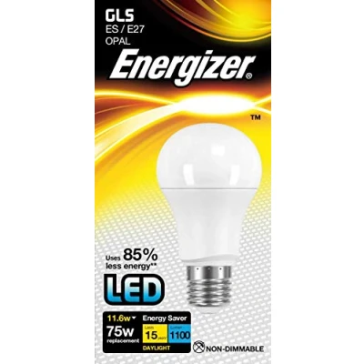 Image of Energizer LED GLS Energy Saving Lightbulb, E27, 11.6 W, Warm White