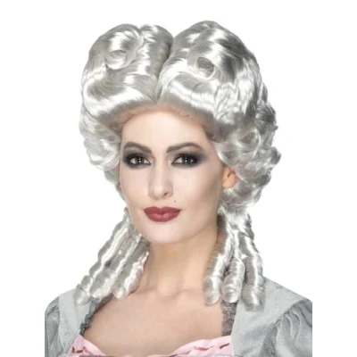 Image of Smiffys Deluxe Marie Antoinette Wig, White , Halloween Carnival of The Damn Fancy Dress, Adult Dress Up Wigs
