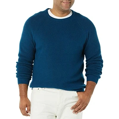 Image of Amazon Essentials Men&#039;s Long Sleeve Soft Touch Crewneck Jumper, Dark Blue, XS