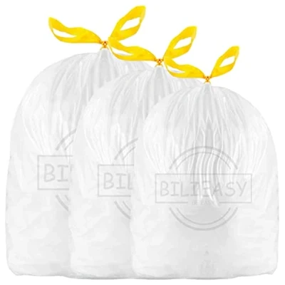 Image of BILIEASY Bin Bags Liners 10L 15L 2.2 4GAL Drawstring Trash Large Strong Unscented Universal Garbage (10 12 15L(75pcs))
