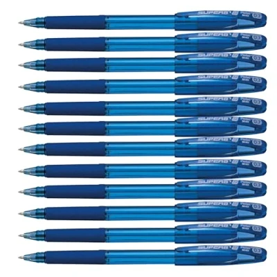 Image of Pentel Recycology 0.7mm Superb Grip Ballpoint Pen Blue (Pack of 12)