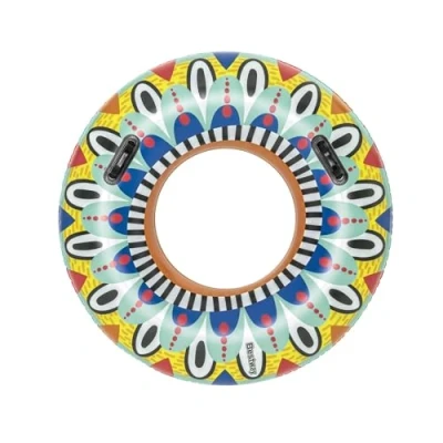 Image of Bestway Flirty Fiesta Swim Tube, 42&quot; Inflatable Ring with Handles, Beach and Pool Float Toy for Kids, Multi coloured,One Size,36294