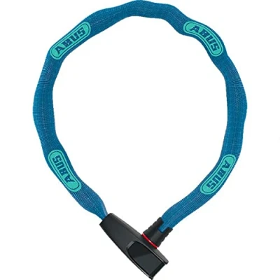 Image of ABUS Catena 6806K chain lock Lightweight hardened steel bike with fashionable textile tube Square security level 6 85 cm Blue