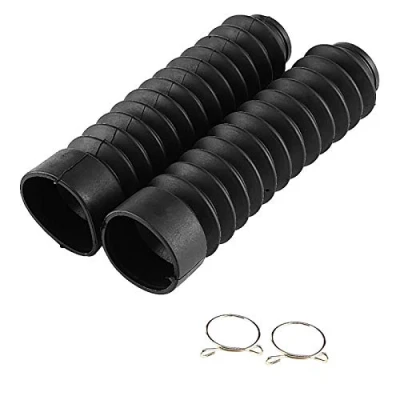 Image of Universal Motorcycle Front Fork Cover Gaiters Gators Boots Shock Damping Dust 205x42mm (Black)