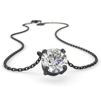 Image of SERASAR Womens Necklace Black Women Chain Jewellery Girls Gifts for Wedding Anniversary Silver