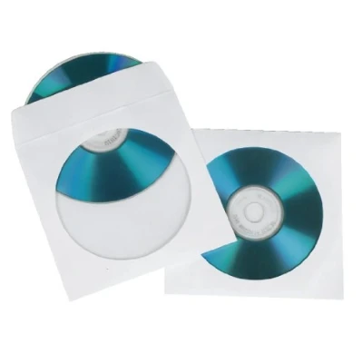 Image of Hama CD/DVD Paper Protective Sleeves (pack of 25) White and Transparent
