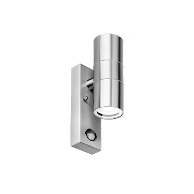 Image of Aurora Up/Down PIR Wall Light Stainless Steel