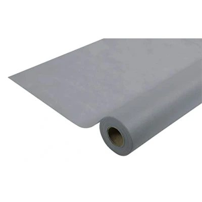 Image of Disposable spun bound non woven tablecloth Roll 50M long X 1.20M wide Ripstop, water repellent and wipe able fabric Ash gray (vivid)