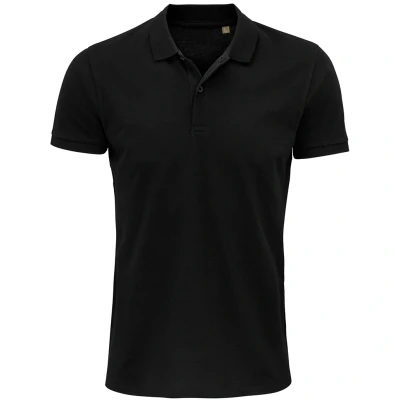 Image of SOLS Mens Planet Pique Organic Polo Shirt (Black) Size 2XL