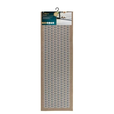 Image of JVL Allure Machine Washable Entrance Runner Doormat, 50x150cm Beige