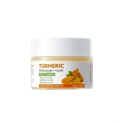 Image of Turmeric Face Cream for &amp; Body, Moisturizer Skin Brightening Fine Lines and Wrinkles, Hydrating Fights Acne, Evens Tone Repair Dry Day Night Care