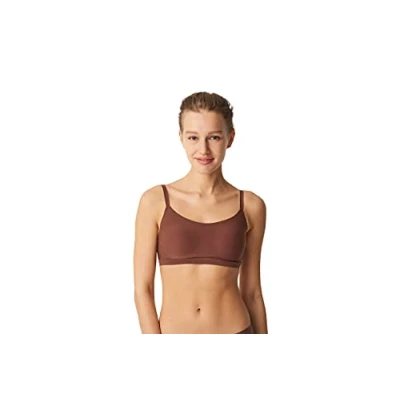 Image of Chantelle Womens SoftStretch V Neck Jersey Crop Top Brown Polyamide Size XL/2XL