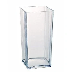 Image of Clear Acrylic Cube Vase Hard Wearing Lightweight Durable Plastic 25cm High