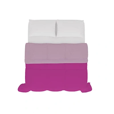 Image of Italian Bed Linen SOGNI E CAPRICCI Two Tone Summer Duvet 250 x 200 cm Lilac/Fuchsia