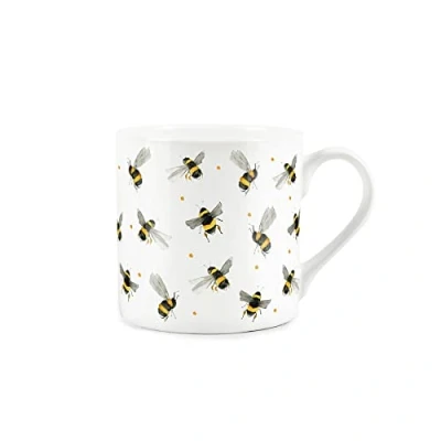 Image of Purely Home Flying Bumble Bee Print Mug Fine Bone China White Coffee/Tea Present Gift for Lovers