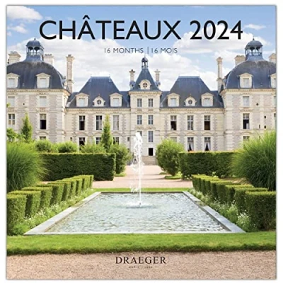 Image of DRAEGER PARIS Large Wall Calendar Castle 2024 Hanging 29 x cm 16 Months Sep 23 to Dec 24 7 Languages Office Calendar, Home, Monthly Decoration, Organization FSC® Certified Paper