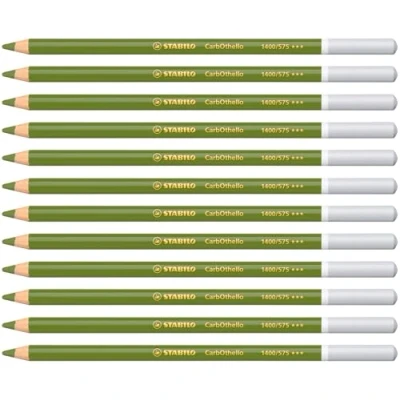 Image of Chalk Pastel Pencil STABILO CarbOthello Pack of 12 Leaf Green