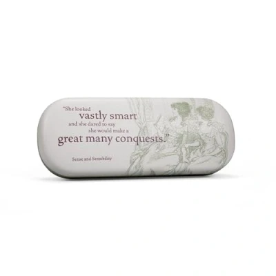 Image of Half Moon Bay Great Many Conquests Sense and Sensibility Jane Austen Green/Maroon 6.5 x 2.7 Inch Polyurethane Eyeglass Protective Hard Case, Green/Maroon,