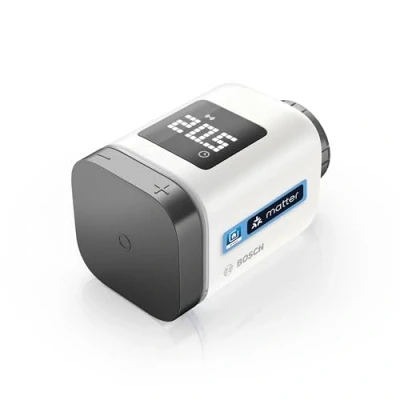 Image of Bosch Smart Home radiator thermostat II [+M], thermostat, flexible use in the system or manufacturer independent Matter systems, anthracite