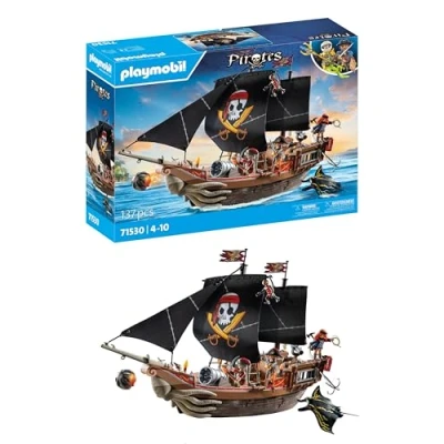 Image of Large Pirate Ship with Crew