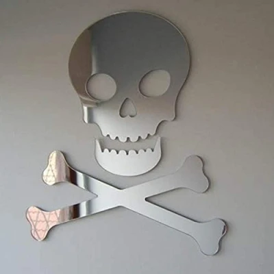 Image of Super Cool Creations Skull &amp; Crossbones Mirror 12cm x 10cm