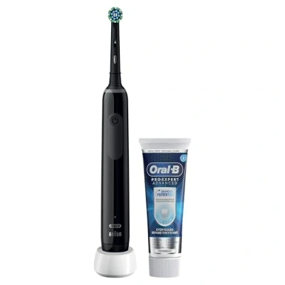 Image of Oral B Pro 3 Electric Toothbrushes For Adults With 3D Cleaning, 1 Toothbrush Head &amp; Expert Advance Deep Clean Toothpaste, 75 ml, 2 Pin UK Plug, Black