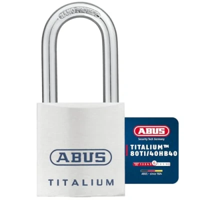 Image of ABUS 80ti/40HB40 40 x 40mm Carded Titalium Padlock with Long Shackle
