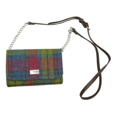 Image of Glen Appin Harris Tweed &#039;Strathy&#039; Wallet Shoulder Handbag (46 Multi Check)