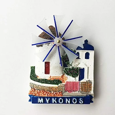 Image of Mykonos Island Greece 3D Fridge Magnet Tourist Souvenir Gift,Home &amp; kitchen Decoration Magnetic Sticker Refrigerator Collection